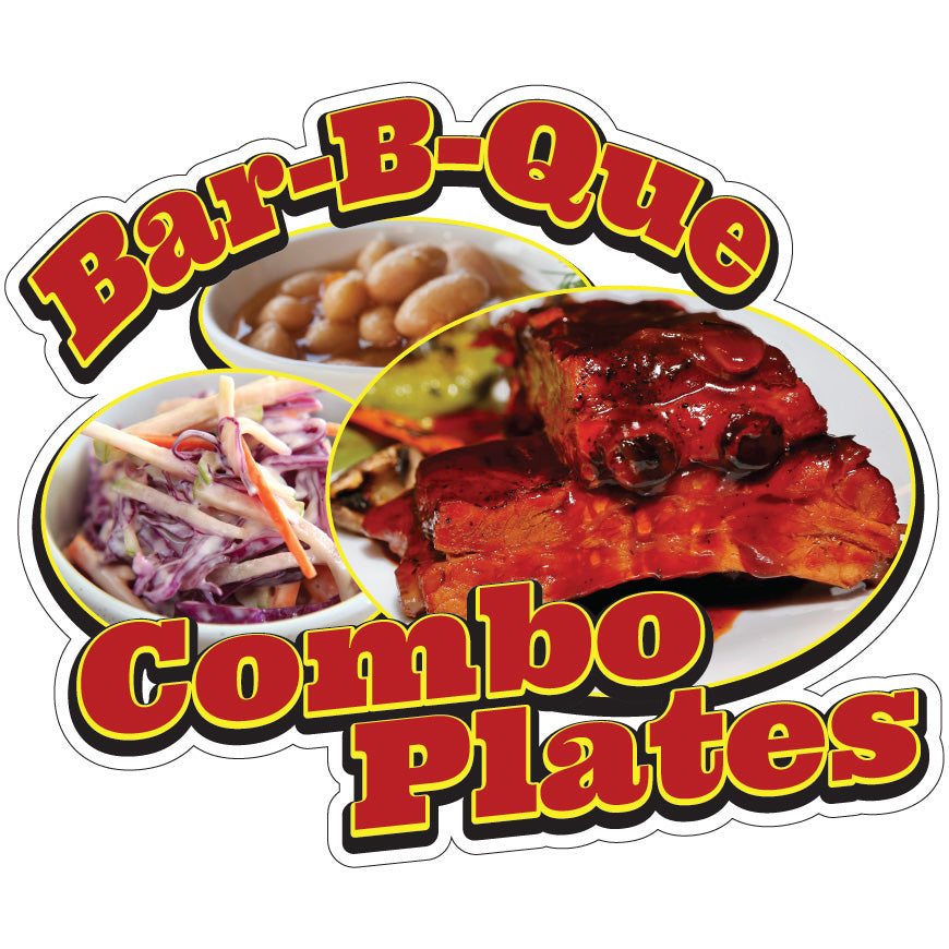 Bar-B-Que Combo Plates Die-Cut Decal