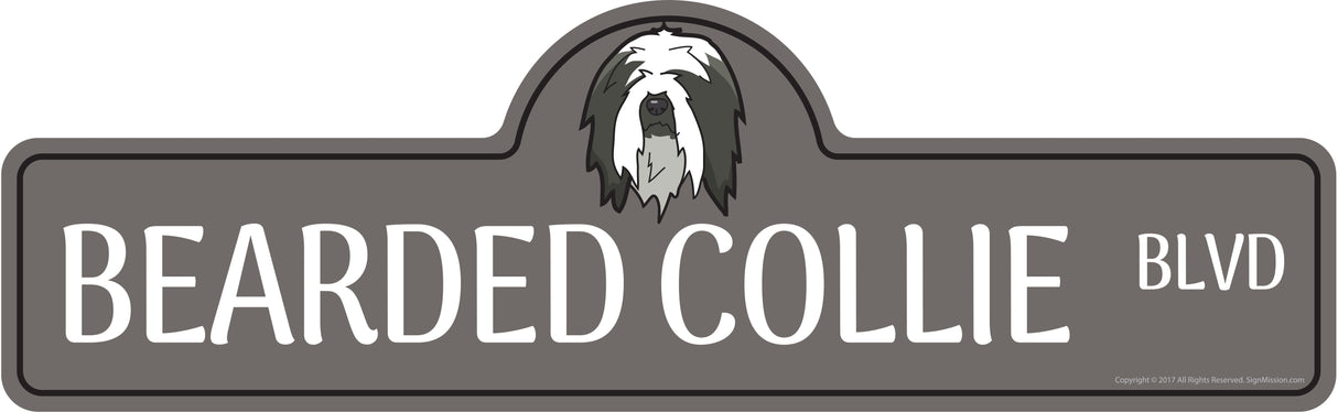 Bearded Collie Street Sign