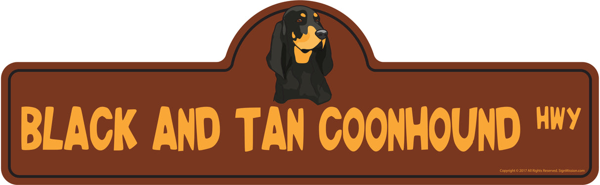 Black And Tan Coonhound Street Sign