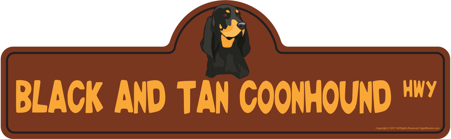 Black And Tan Coonhound Street Sign