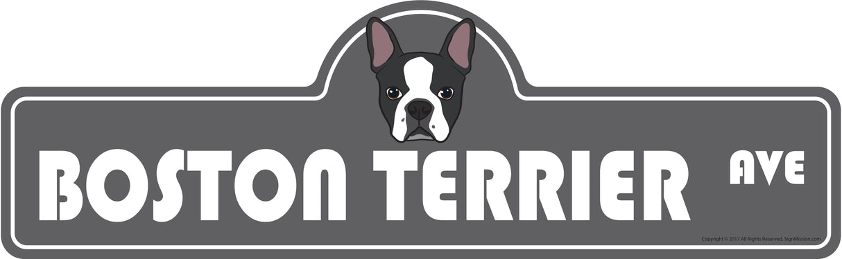 Boston Terrier Street Sign