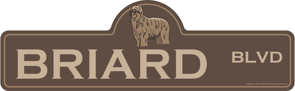 Briard Street Sign