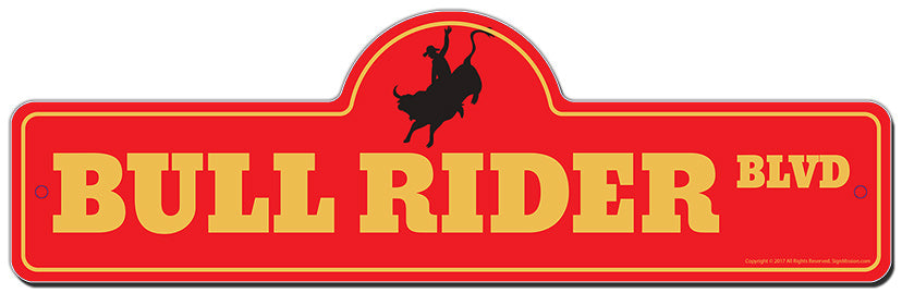 Bull Rider Street Sign