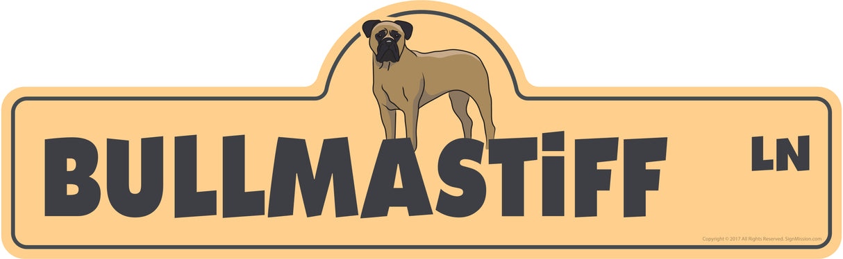 Bullmastiff Street Sign