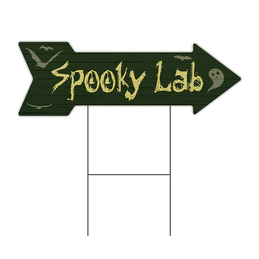 Spooky Lab Arrow Sign