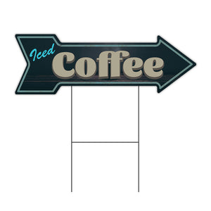 Iced Coffee Arrow Sign