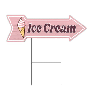 Ice Cream Arrow Sign