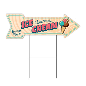 Ice Cream Homemade Arrow Sign