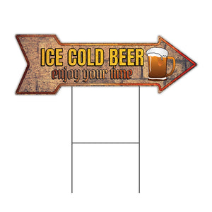 Ice Cold Beer Arrow Sign