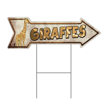 Giraffes Arrow Sign