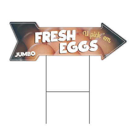 Fresh Eggs Arrow Sign