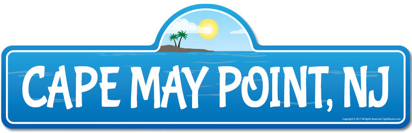Cape May Point, NJ New Jersey Beach Street Sign