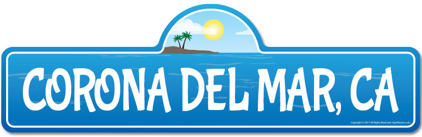 Corona Del Mar, CA California Beach Street Sign