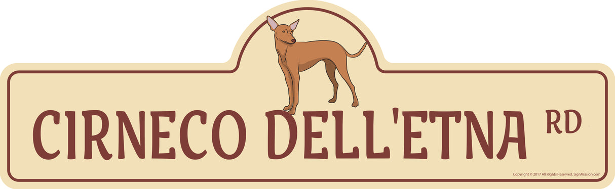 Cirneco Delletna Street Sign