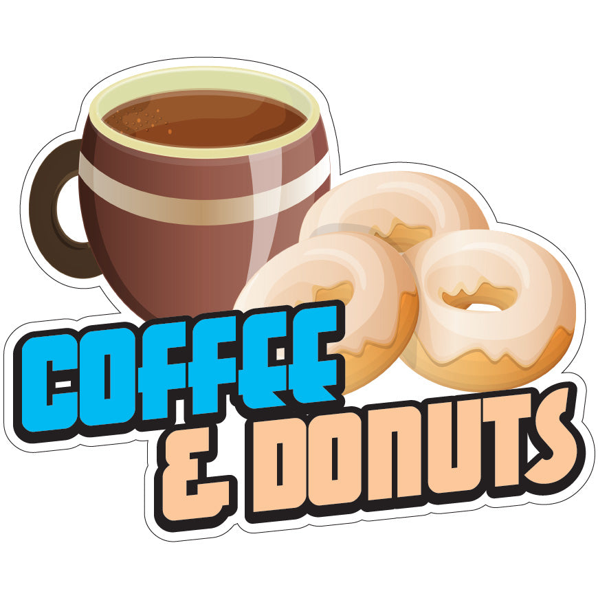 Coffee And Donuts Die-Cut Decal