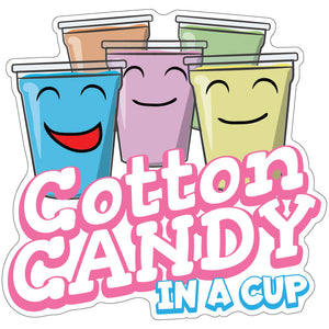 Cotton Candy In A Cup Die-Cut Decal