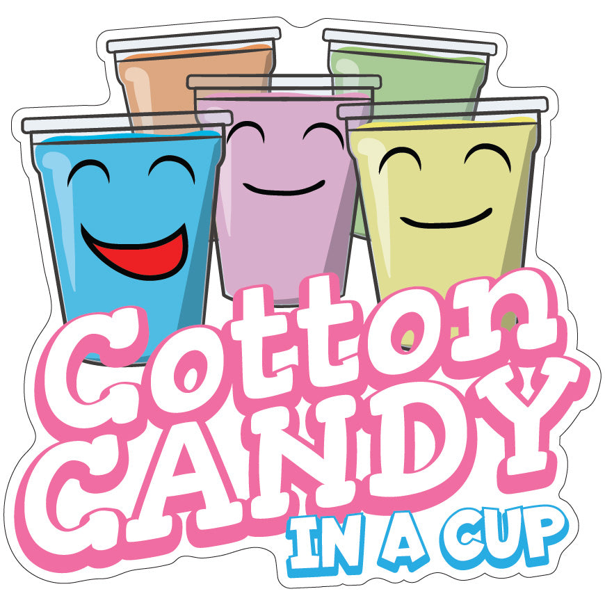 Cotton Candy In A Cup Die-Cut Decal