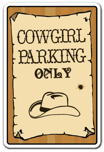 Cowgirl Parkink Only Vinyl Decal Sticker