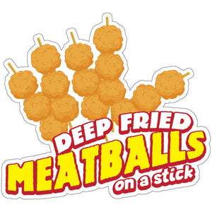 Deep Fried Meatballs On A Stick Die-Cut Decal
