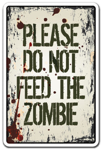 Do Not Feed The Zombie Vinyl Decal Sticker