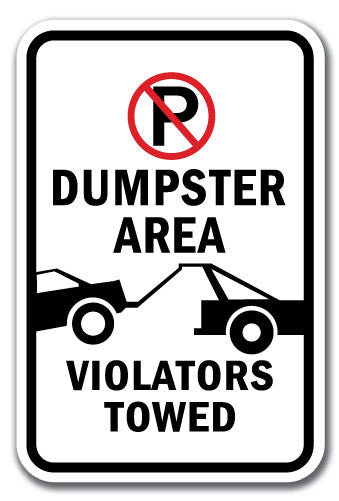 Dumpster Area Violators Towed With ''P'' No Parking Symbol