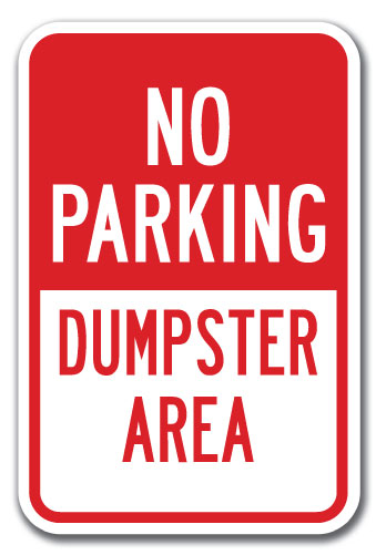 No Parking Dumpster Area