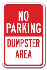No Parking Dumpster Area