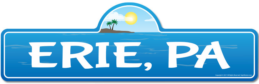 Erie, PA Pennsylvania Beach Street Sign