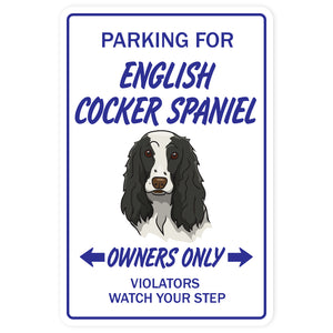 ENGLISH COCKER SPANIEL Novelty Sign