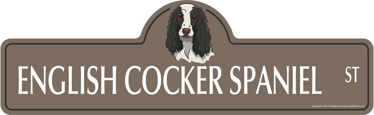 English Cocker Spaniel Street Sign