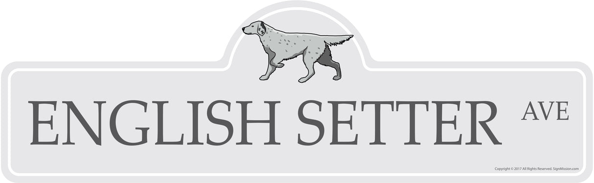 English Setter Street Sign