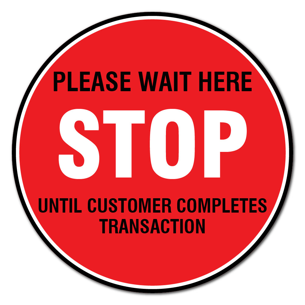 Stop Please Wait Here 11" Floor Marker