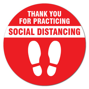 Thank You For Social Distance Red Floor Marker