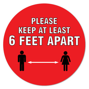 Please Keep At Least 6 Ft Floor Marker