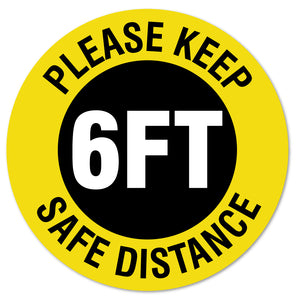 Please Keep Safe Distance 16" Floor Marker