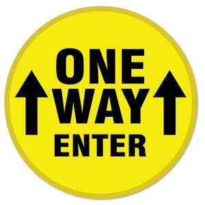 One Way Enter Arrow 7" Floor Marker