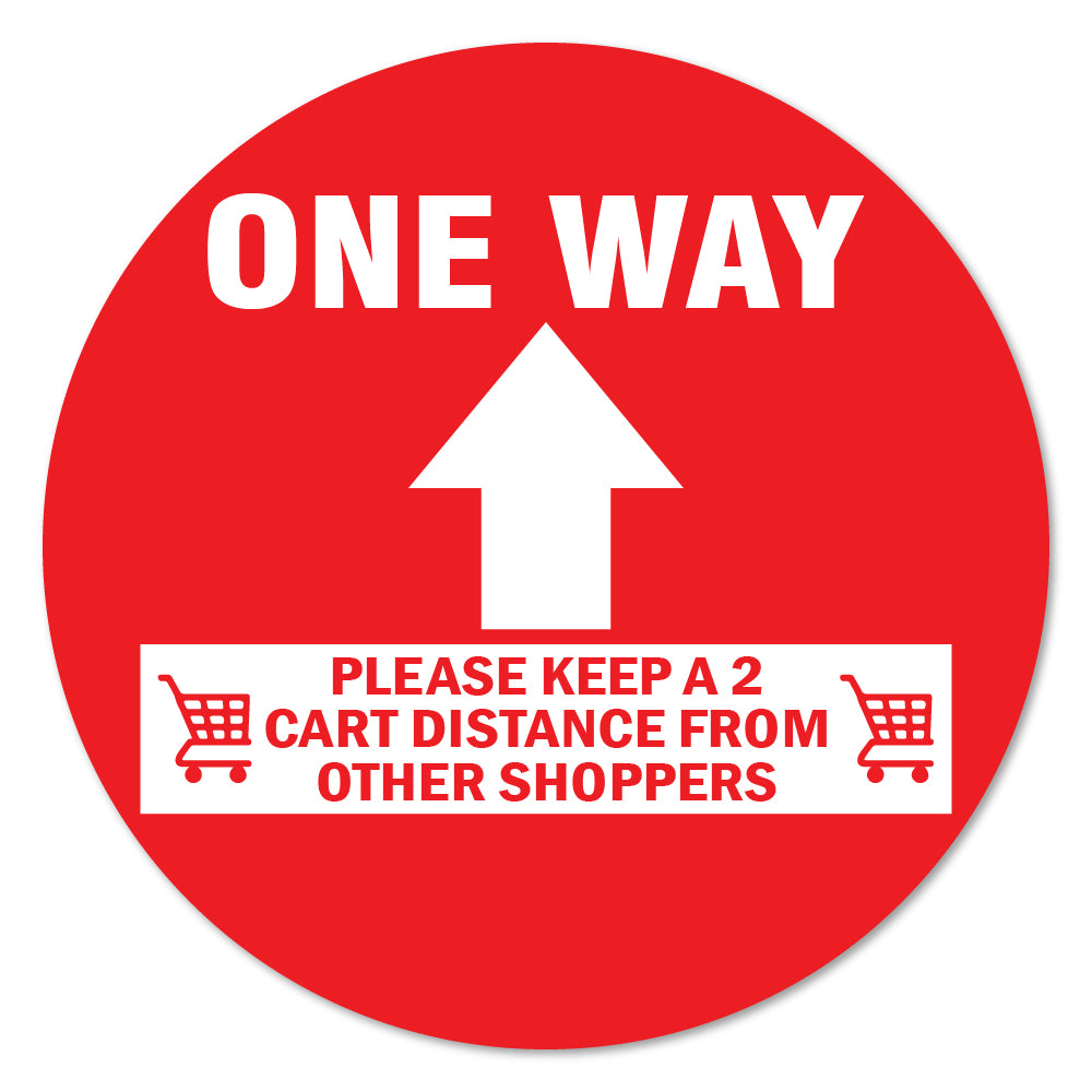 One Way Arrow 2 Cart Distance Floor Marker