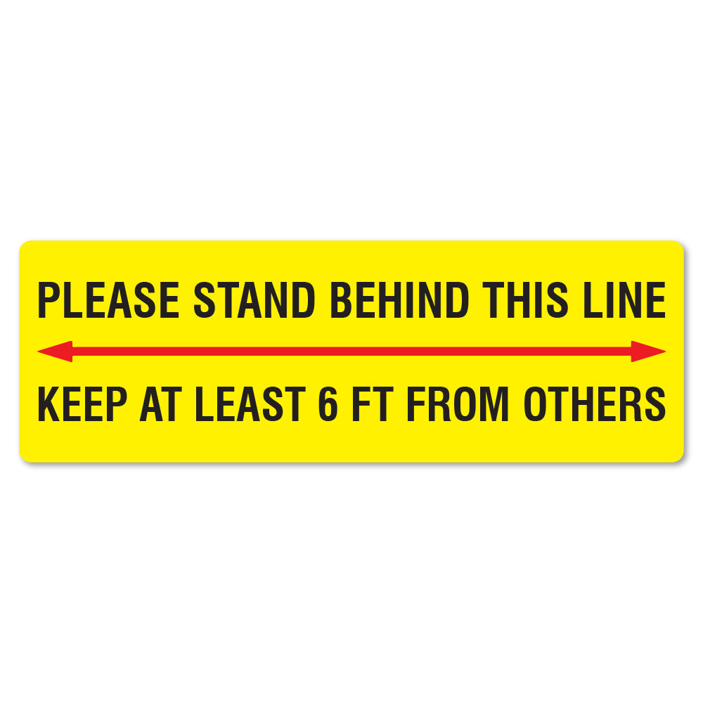 Stand Behind This Line 6ft From Others Floor Marker