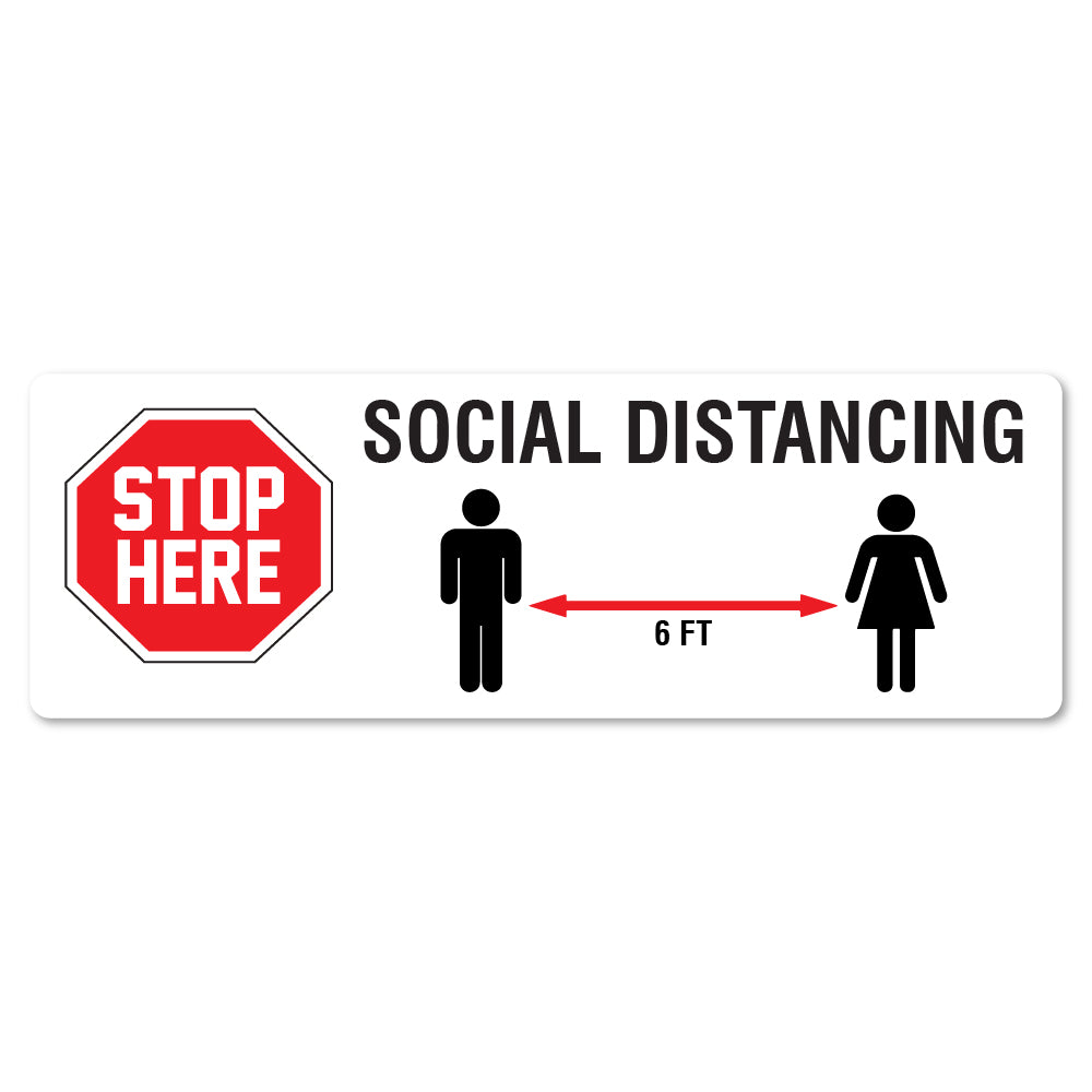 Stop 6 Ft Social Distance Floor Marker
