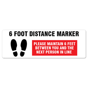 6 Foot Distance Marker Floor Marker