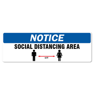 Social Distance Area 6 Ft 18" Floor Marker