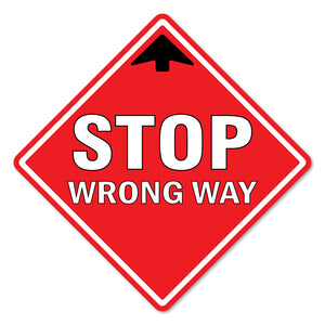 Stop Wrong Way 7" Floor Marker