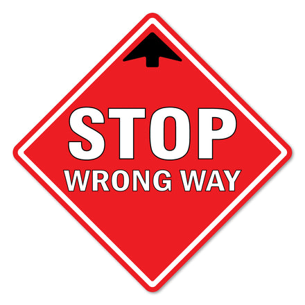 Stop Wrong Way 16" Floor Marker
