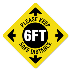 Please Keep Safe Distance 11" Floor Marker