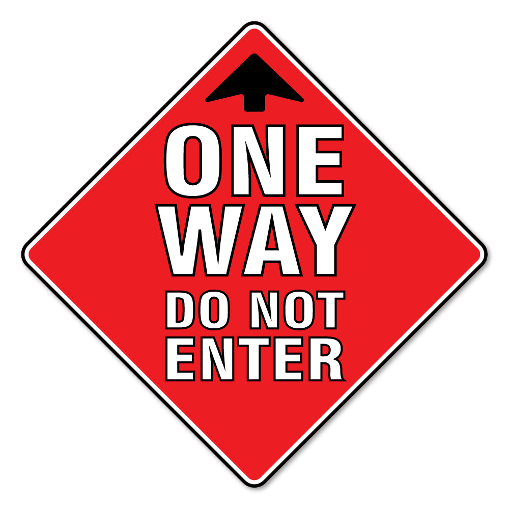 One Way Do Not Enter 16" Floor Marker