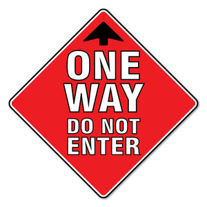 One Way Do Not Enter 16" Floor Marker