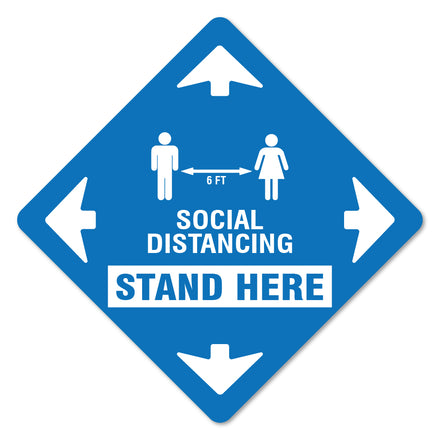 Stand Here Social Distancing Floor Marker