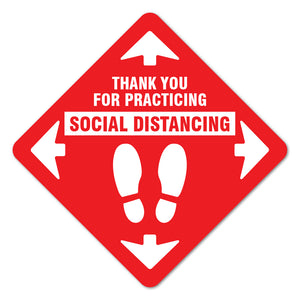 Thank You For Social Distance Red Floor Marker