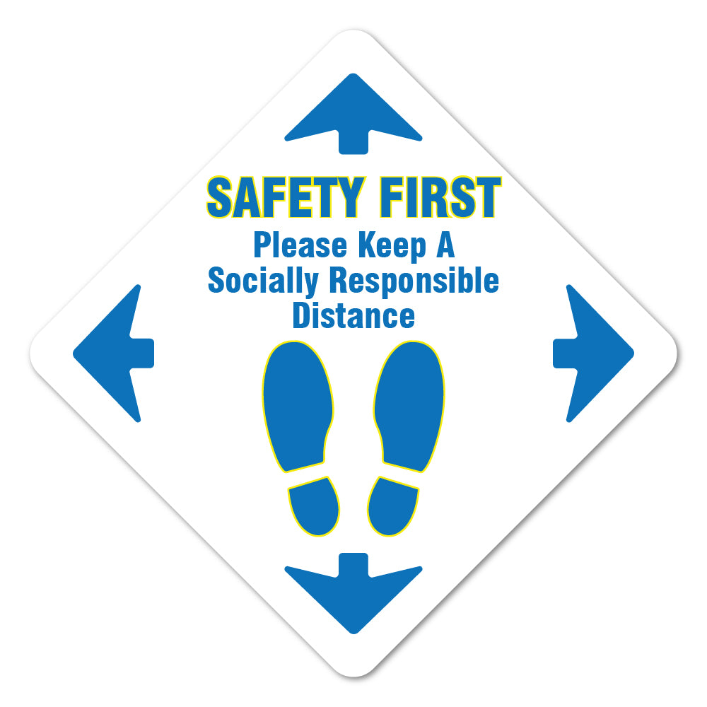 Safety First Social Distancing Floor Marker