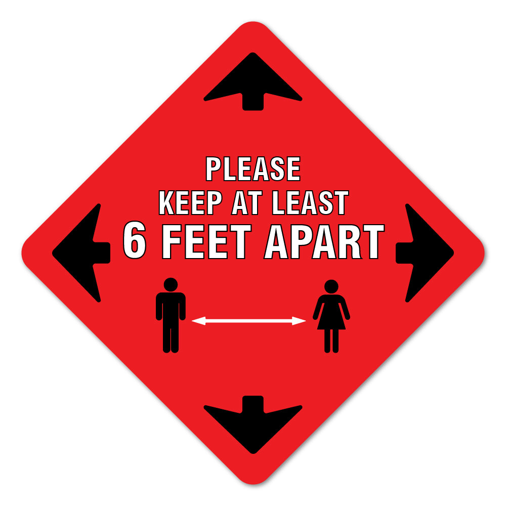 Please Keep At Least 6 Ft Floor Marker